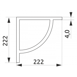 Консоль декоративная выпуклая GIFF ДУГА L=222 матовый хром (07684)