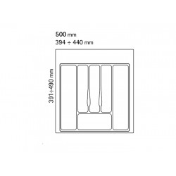 Лоток для столовых приборов VOLPATO 440х490 серый (08780)
