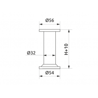 Опора мебельная SIGMA NA 10 D=30 H=100 хром/алюминий (00258)
