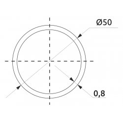 Труба ALVA D=50 L=3000 хром (33101)