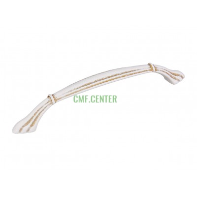 Ручка скоба Gamet UR51-0128-L44 белый матовый с золотой патиной