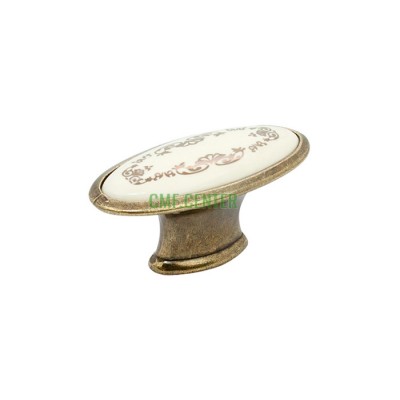 Ручка кнопка GIFF GP073 античная бронза/фарфор