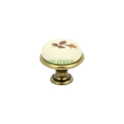 Ручка кнопка GIFF GP192 античная бронза/фарфор