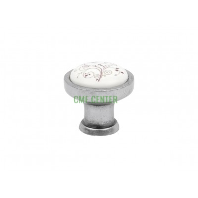 Ручка кнопка Virno Azure 103R WTC A12 античное серебро