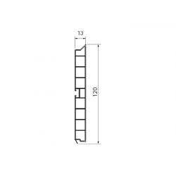 Планка цокольная Volpato L=4000 H=120 алюминий гладкий