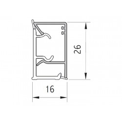 Плинтус VOLPATO алюминий 16х26мм, L=4200