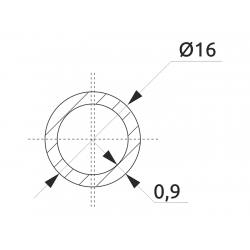 Труба-рейлинг d=16 GIFF L=3000 хром