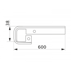 Стыковка столешницы прямая U-закругленная GIFF 38х600 алюминий