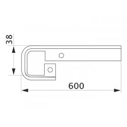 Стыковка столешницы прямая U-закругленная GIFF 38х600 R3 алюминий