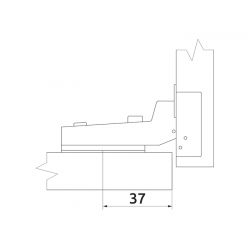 Петля полунакладная Slide-on GIFF Т2 d=35 Н=0 никель