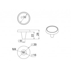 Ручка кнопка Gamet GU09-G25 патинированная матовая медь