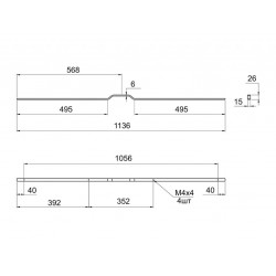 Ручка профильная Gamet UA130-352-1056-L36 черный матовый