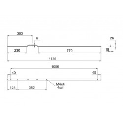 Ручка профильная Gamet UA131-352-1056-L36 черный матовый