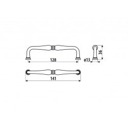 Ручка скоба Gamet UR55-128-G35 античная бронза