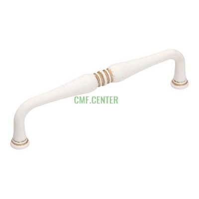 Ручка скоба Gamet UR55-128-L44 белый матовый с золотой патиной