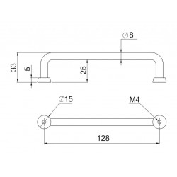 Ручка скоба Gamet US18-128-G33-G33 матовое золото