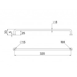 Ручка скоба Gamet US18-320-G33-G33 матовое золото