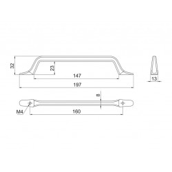 Ручка скоба Gamet UU57-160-L31 черный матовый