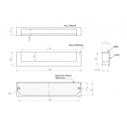 Ручка врезная Gamet UN50-0128-0096-R31 черный матовый