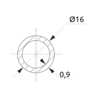Труба-рейлинг D=16 GIFF L=3000 хром (08321)