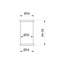 Опора мебельная SIGMA NA 11 D=50 H=100 хром/алюміній (00257)