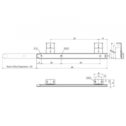 Направляющая для полки под клавиатуру GTV PK-0-000-027 L=360 серый (00762)