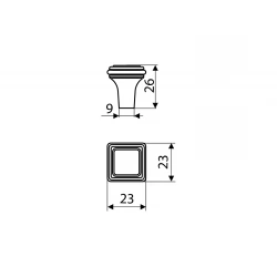 Ручка кнопка Gamet GR38-G0031 античное серебро