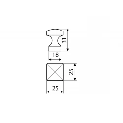 Ручка кнопка Gamet GR47-LPM30 черный