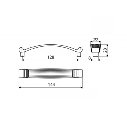 Ручка скоба Gamet UR37-0128-G0035 античная бронза