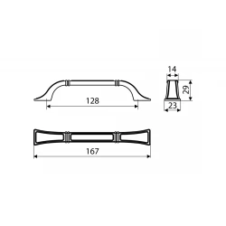Ручка скоба Gamet UR38-0128-G0035 античная бронза