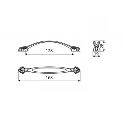 Ручка скоба Gamet UR41-0128-G0035 античная бронза