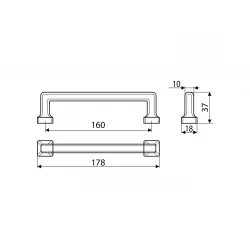 Ручка скоба Gamet UR47-0160-GPM25 патинированная матовая медь