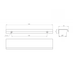 Ручка профильная Gamet UA123-168-L1 структурный графит