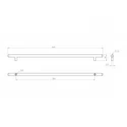 Ручка рейлинговая GIFF RE1004/384 L=464 RS хром