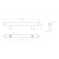 Ручка рейлинговая GIFF RE1004/96 L=156 RS хром