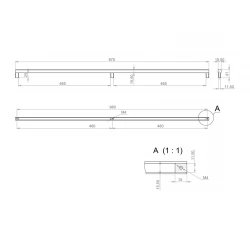 Ручка рейлинговая Virno Lines 409/960 черный