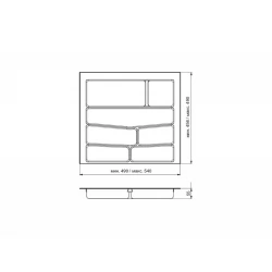 Лоток для столовых приборов 32/76 Volpato 540х490 графит